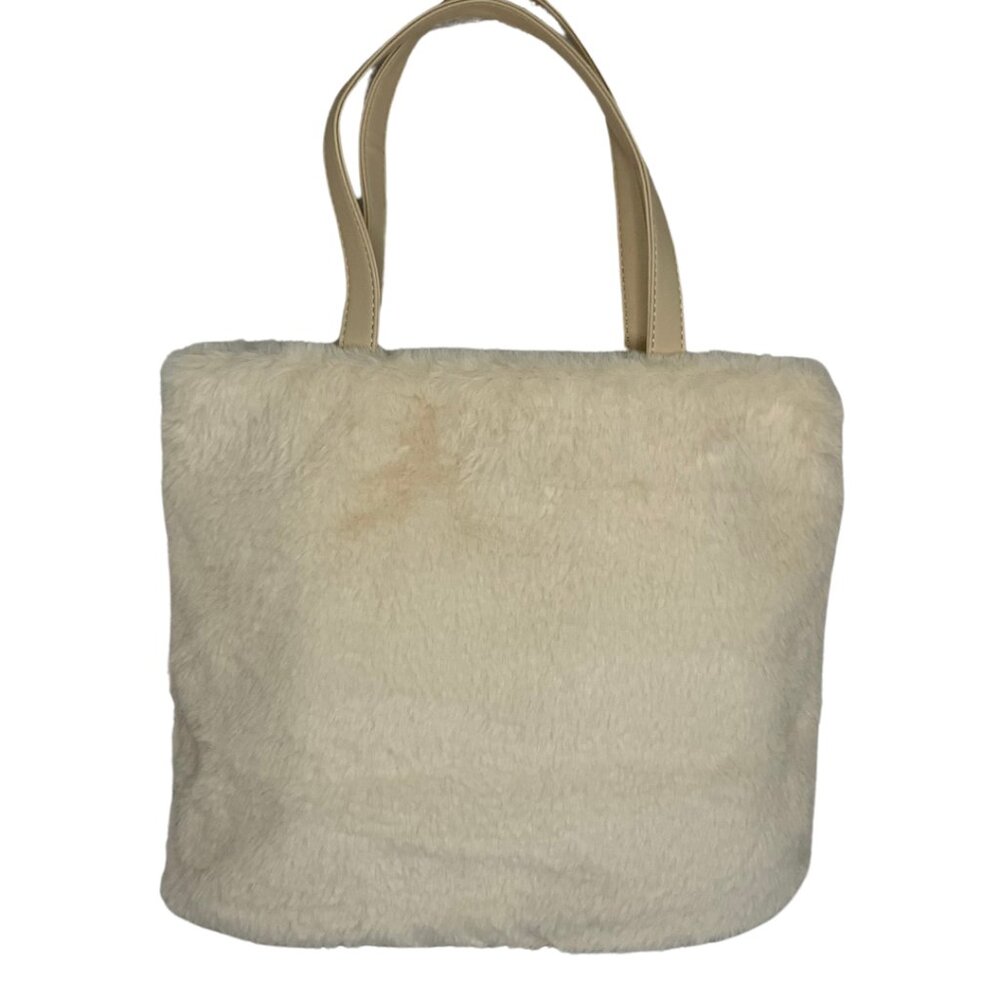Peanuts Snoopy Fur Tote bag Cream and Beige Small Size - Rare - Picture 4 of 10